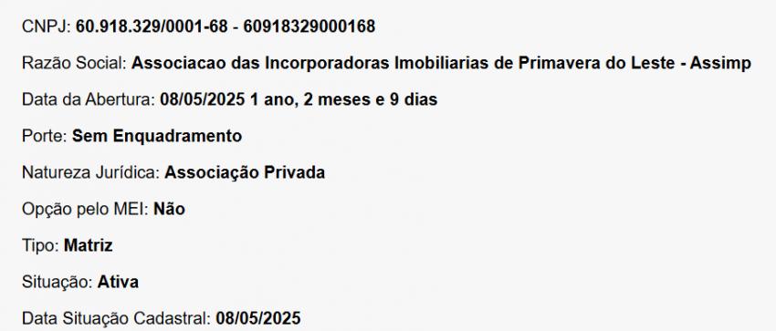 17/07/2026 - Sugestões da Associação das Incorporadoras Imobiliárias de Primavera do Leste para o Plano Diretor